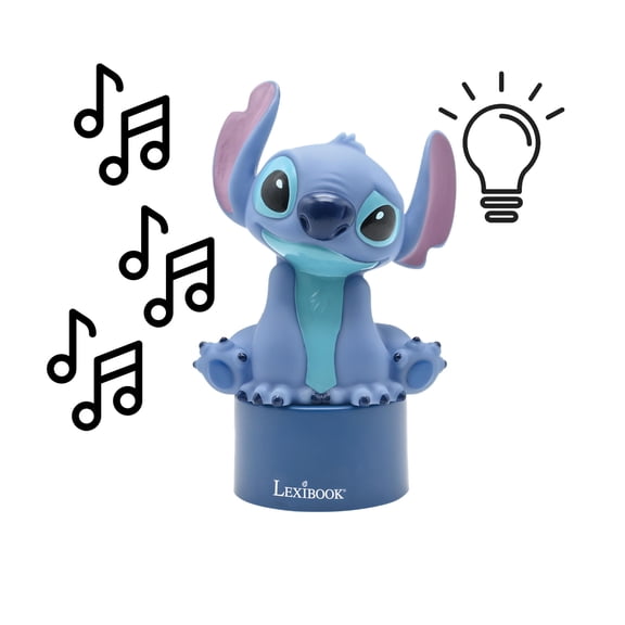 Lexibook, Disney Stitch, Nightlight with Speaker, Colour change, Soft light, Battery operated, Blue, NS01D