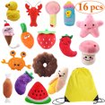 thumbnail image 2 of 16PCS Dog Toy Soft Interactive Funny Cartoon Dog Squeaky Toy Pet Plush Toy, 2 of 10