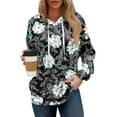thumbnail image 2 of Hoodies For Women Oversized Winter Cute Sweatshirts Pullover Trendy Fall Clothes, Retro Geometric Print Lightweight Design without Pockets for Fall Winter Comfort,Dark Gray,S, 2 of 8