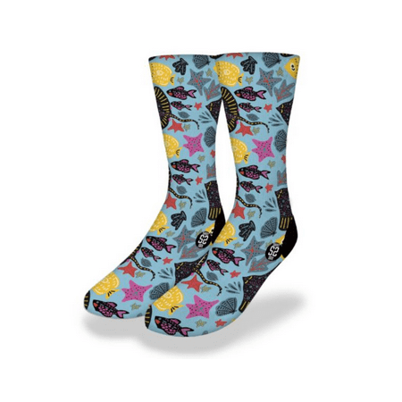 

Cute CARTOON FISH COLLAGE Sea Life Socks