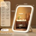 thumbnail image 1 of LED Desktop Fill Light Small Mirror, Makeup Mirror With Light,Girls Bedroom Dressing Table Mirror,3 Color Lights Vanity Mirror, 1 of 5
