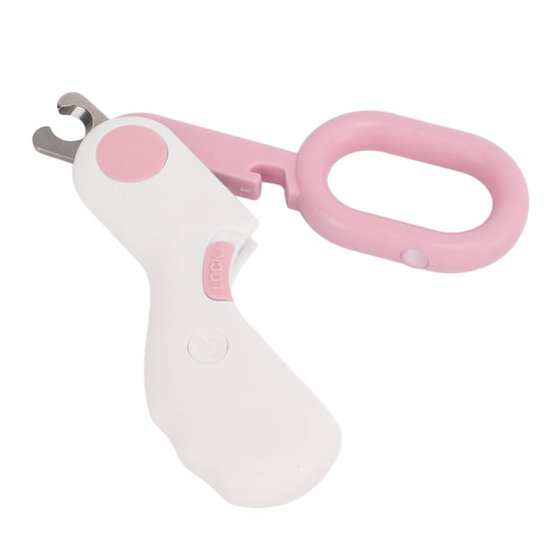 Cortaúñas para mascotas, mini cortauñas profesional seguro para perros con luz LED para gatitos, cachorros y conejos, color rosa