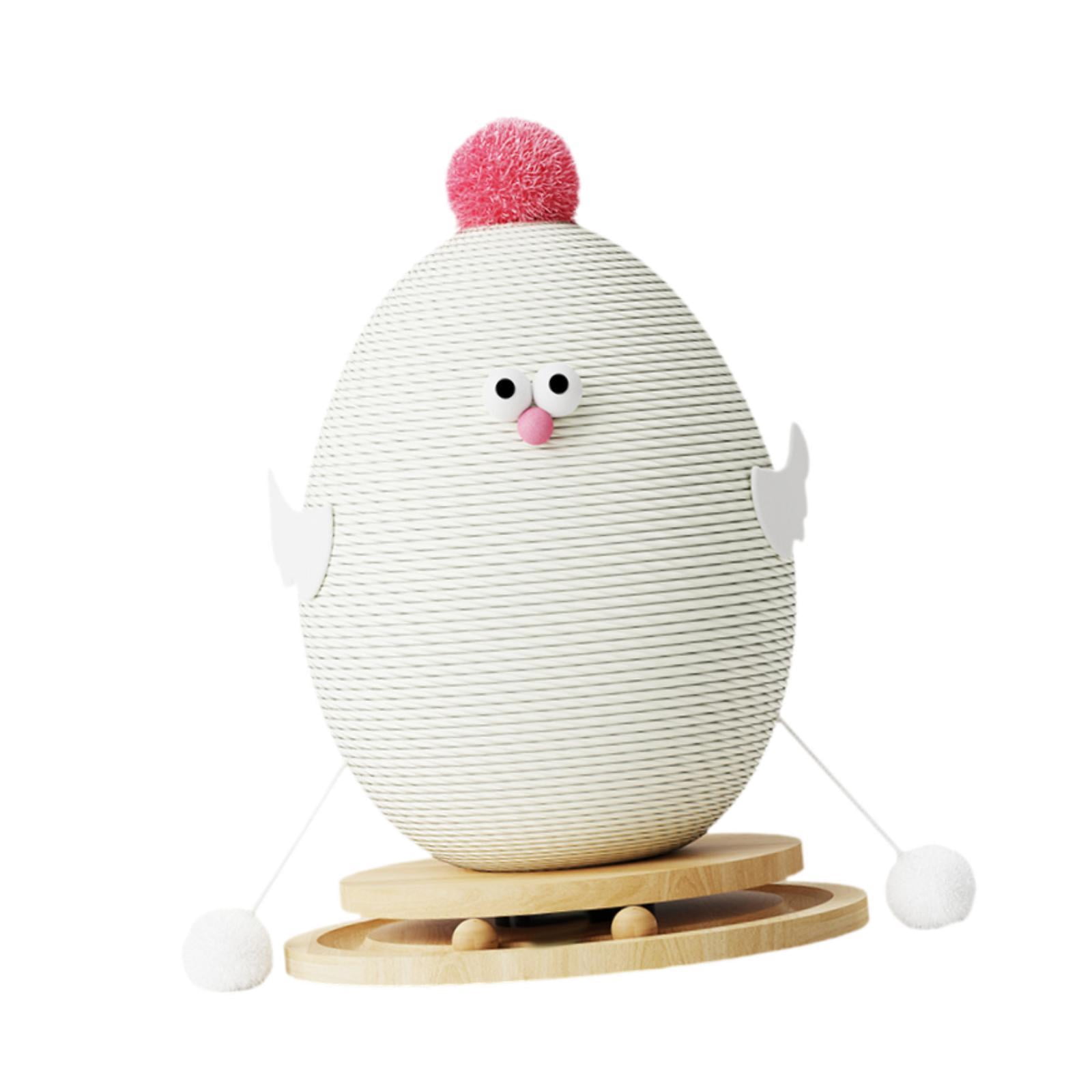 CarpNettore Cat Scratching Post Chick Cat Scratcher Toy Pet Furniture Interactive Ball Track white