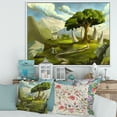 thumbnail image 2 of Designart 'Sacred Tree In A Fantasy Green Landscape' Traditional Framed Canvas Wall Art Print, 2 of 5