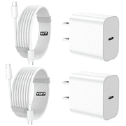 15 Charger, 2 Pack 30W PD Adapter wall Fast Charger with 6&10ft USB C to C Cable for 15//Macbook/Samsung