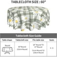 thumbnail image 5 of Spring Summer Daisy Floral Sage Green Plaid Round Tablecloth 60 Inch, Decorative Holiday Home Party Table Cloth for Kitchen Dining Picnic Table Cover, 5 of 6