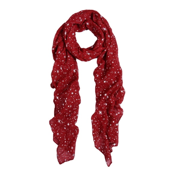 Solid Color Stars Print Stardust Glitter Scarf