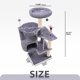 thumbnail image 2 of Árbol para Gatos TWDEPART de 108 cm con Condo Acogedor y Postes Rascadores Gris, 2 of 8