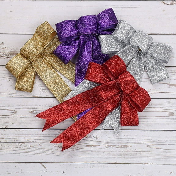 Masteelf Purple Cloth Bowknot for Christmas Tree Ornaments 1Set 13.00X2.50X3.00in
