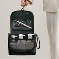 thumbnail image 2 of Neceser portátil de gran capacidad, organizador de viaje impermeable con múltiples compartimentos, gancho para colgar, bolsillos de malla para hombres y mujeres, 8.9x7.3x3 pulgadas, nailon, 2 of 7