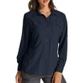 thumbnail image 6 of liyiyiyia Long Sleeve Hiking Shirts for Women Button Up Work Shirt with Zipper Pockets Casual Outdoor Quick Dry Tops, 6 of 7