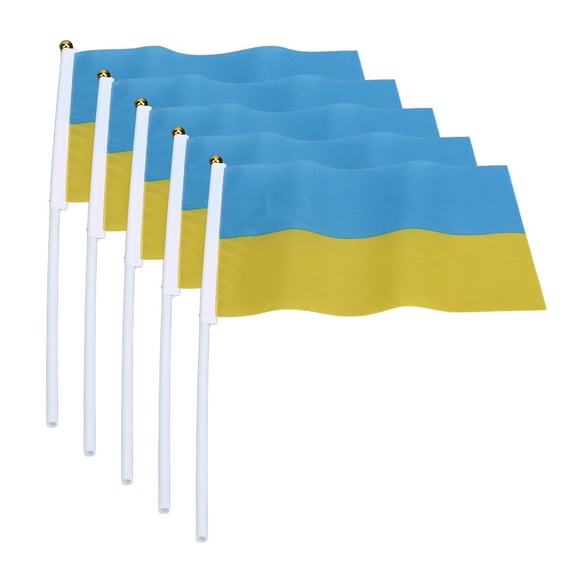 Ukraine Flags,10 Set Ukraine Handheld Mini Ukrainian Stick Flags Ukraine Handheld Flags Highly Recommended