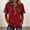 Tops-575Wine, variant on Xdegoge Shirts for Women Collared Short Sleeve Casual Workwear Loose Fit Contrast Denim Detail Button Up Front Breathable Stretchy Summer Spring Tops