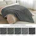 thumbnail image 6 of Sherpa Fleece King Size Blanket - Super Soft & Warm Striped Fleece, Cozy Plush Fluffy Large Bed Blanket All Season Use (Grey, 104x90 Inches), 6 of 7