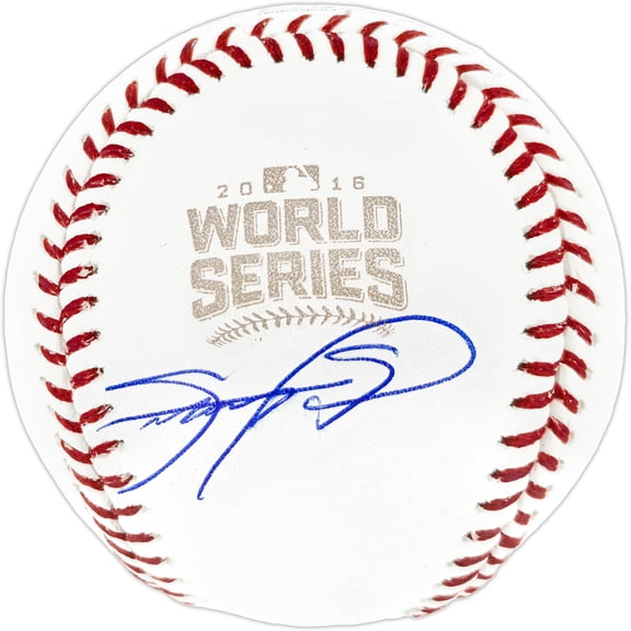 Sammy Sosa Autographed 2016 World Series Logo MLB Baseball Chicago Cubs Beckett BAS Witness 244049
