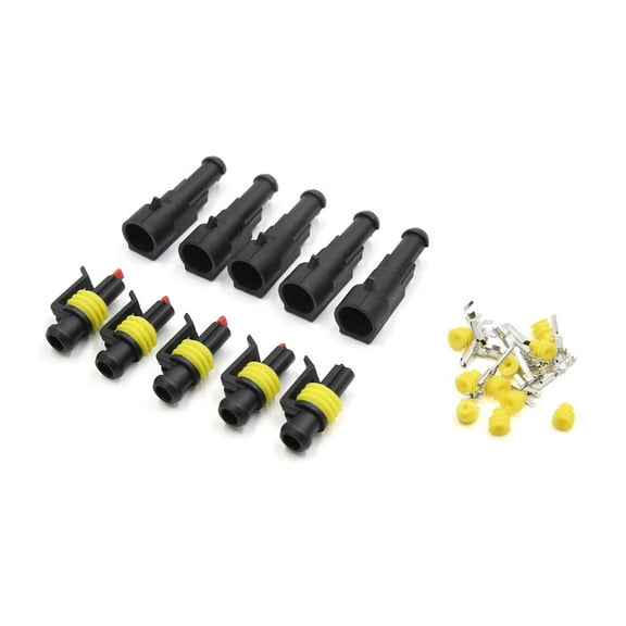 Unique Bargains 5 Set HID Single Way Sealed Car Auto Water Resistant Electrical Wire Connector