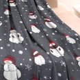 thumbnail image 3 of Dark Christmas Snowman Pattern Blanket,Comfortable Soft Lamb Wool Throw Blanket,All Season,Warm Lightweight Blankets for Sofa Bed Couch Living Room Chair,60"x80", 3 of 4