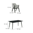 thumbnail image 5 of 5 Piece Dining Set with Track Arm Chairs, Black and Gray- Saltoro Sherpi, 5 of 5