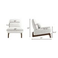 thumbnail image 2 of Morden Fort White Cloud Boucle Chair with Crescent Wood Legs, Tilt Back Armless Accent Chair with Thick Cushion, 2 of 7