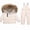 Beige, variant on WAVSUF Girls Snowsuit Sets 2 Piece Waterproof Insulated Ski Puffer and Snow Pants Overall Winter Warm Hooded Snow Outfits Pink 7-8