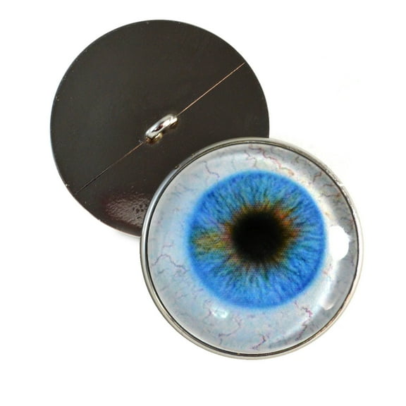 Blue Human with Whites Sclera Sew-On Button Glass Eyes