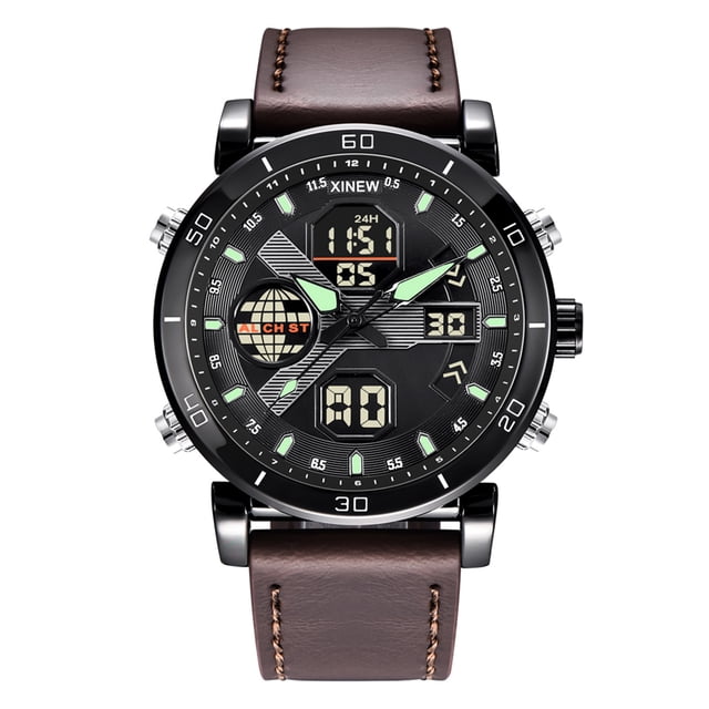 PVCS Montre de Sport Mode pour Hommes Étanche Quartz Numérique LED Montres Décontractées