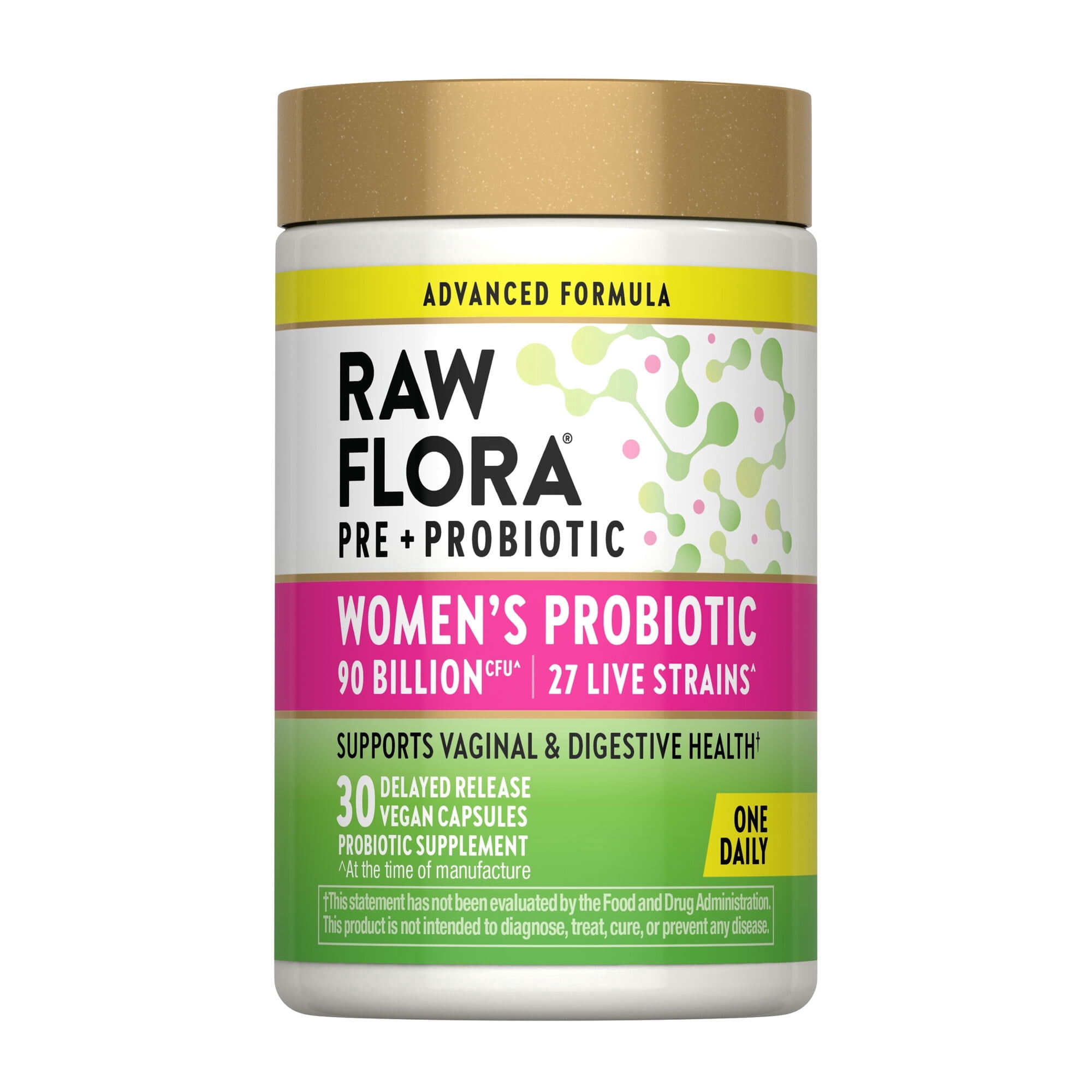 Probiotics for Women | with Prebiotic | 30 Capsules | 90 Billion CFU | Supports Vaginal and Digestive Health | by Raw Flora