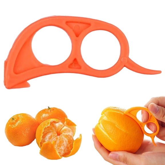 Orange Peeler Tool, Plastic Citrus Peeler for Oranges Lemons Limes, Easy Open Fruit Peeler with Sharp Scoring Tip, Portable Kitchen Gadget for Dry Hands, 1 Piece (Orange)