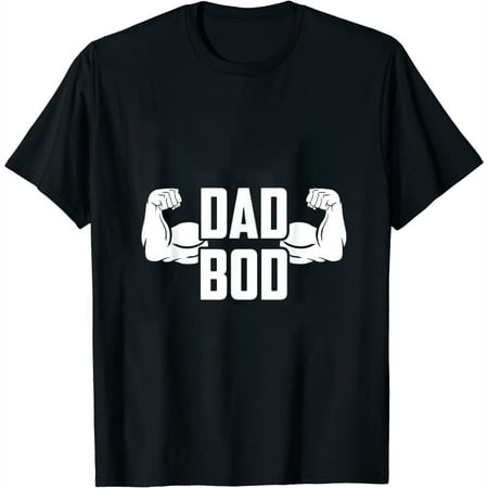 Dad Bod Muscle Strong Man Daddy Funny Fathers Day Womens T-Shirt Black 2XL