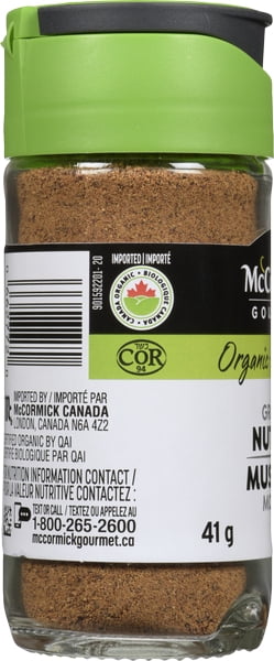 McCormick Gourmet, New Bottle, Premium Quality Natural Herbs & Spices, Organic Ground Nutmeg