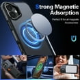 thumbnail image 6 of 2 Pack Magnetic Case for iPhone 16 Plus, Translucent Matte Back Slim Shockproof Case for iPhone 16 Plus 6.7 inches - Black+Grey, 6 of 7