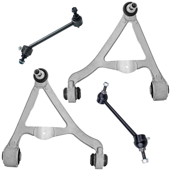 Detroit Axle - 4pc Rear Control Arms Kit for 02-05 Ford Thunderbird, 00-05 Lincoln LS, 2 Upper Control Arms w/Ball Joint 2 Sway Bar End Link 2002 2003 2004 2005 Replacement