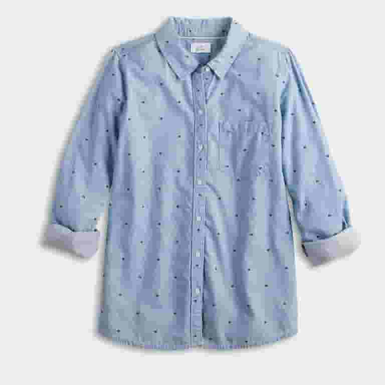 Women's Croft & Barrow Essential One Pocket Button Down Shirt Color: Chambray Heart Size: X LARGE - Walmart.com Women's Croft & Barrow Essential One Pocket Button Down Shirt Color: Chambray Heart Size: X LARGE - Walmart.com