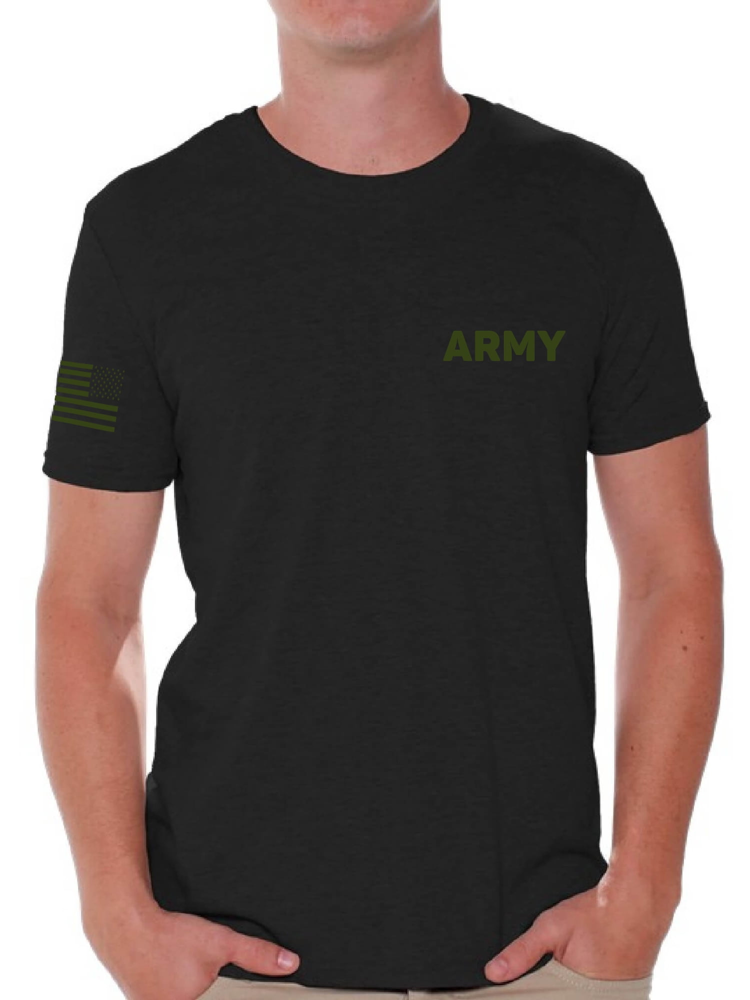 American Flag Sleeve Army T Shirt 