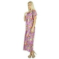 thumbnail image 3 of Bimba Women Long Cotton Custom Kaftan White Floral Night Wear Classic Caftan Dress, 3 of 5