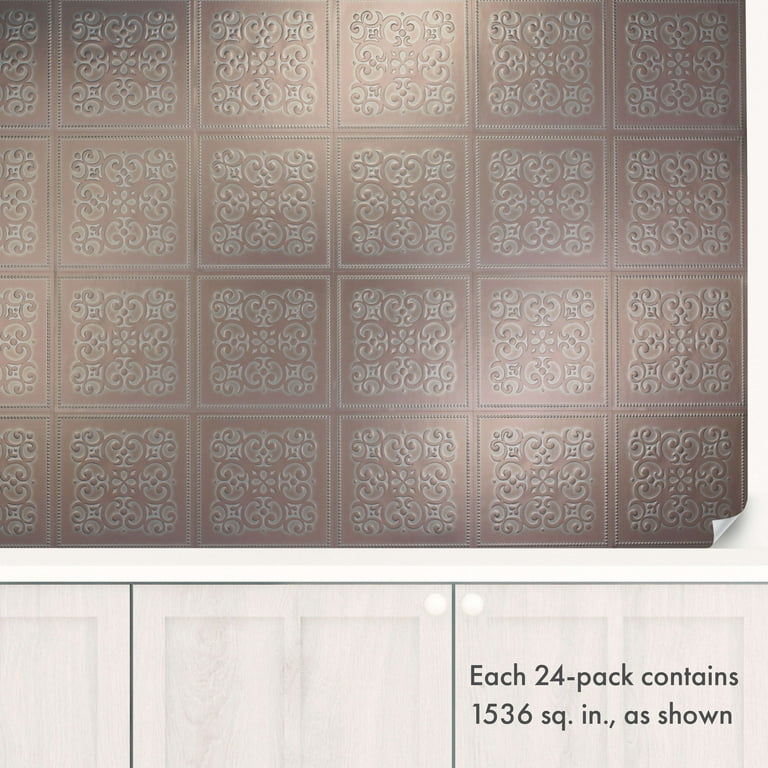Main Street 8 In X 8 In Patina Copper Foil Peel And Stick Paper Tile Backsplash (24-Pack) MSWT033627-24 - The Home Depot
