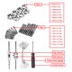 thumbnail image 4 of Carevas Traje de herramientas, conjunto de bits Kit Herramienta de mano Carbido Pcs Hss Tap Corte oscuro -m12 Carbido de mano Tap Herramienta de carburo Tap And Die Set Torneo Herramienta de golpe y, 4 of 8