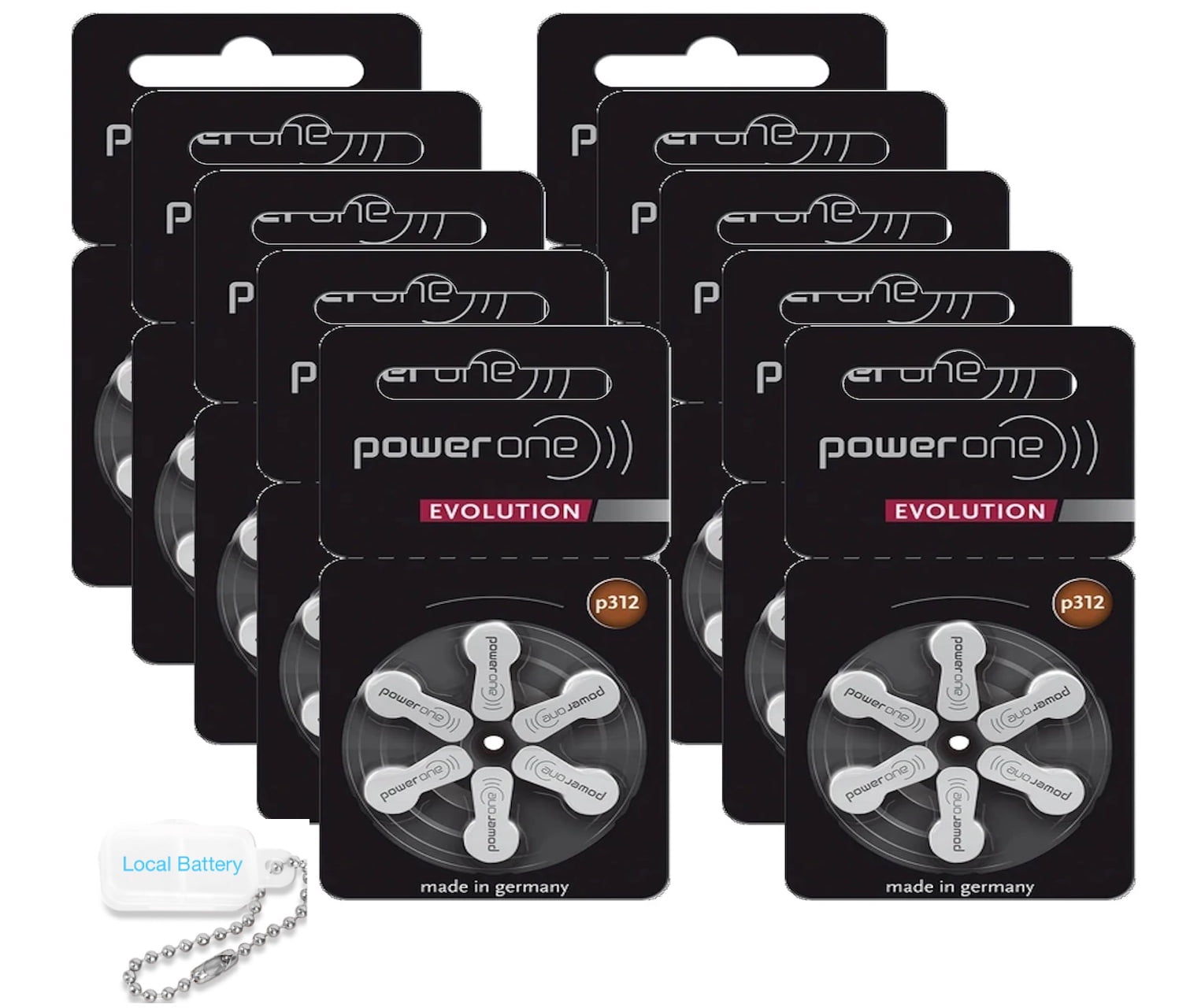 60 Count Size P312 Powerone Hearing Aid Batteries 