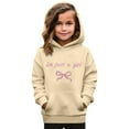 thumbnail image 2 of NAFUU Stylish Girls Hoodies Bow Print Hooded Sweatshirt Cute Long Sleeve Pullover Tops Soft Comfort Sweatshirts Daily Casual Wear 9-10 Years, 2 of 3