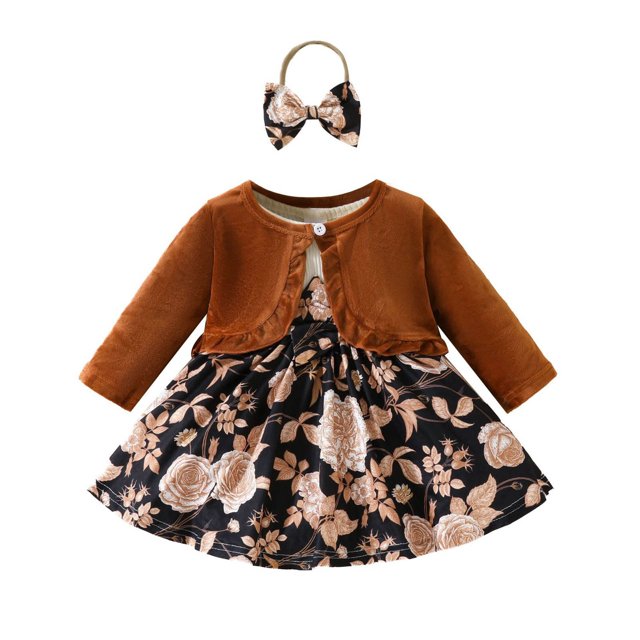 Veste Courte à Manches Longues, Jupe Sans Manches, Bandeau, Ensemble Trois Pièces, Jupe Imprimée à Nœud Floral