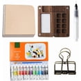 thumbnail image 1 of Mini Set de Acuarelas para Viaje, Kit Acuarelas de Bolsillo Portatil, con Paleta de Madera, Travel Watercolor Set, Regalos, 1 of 1