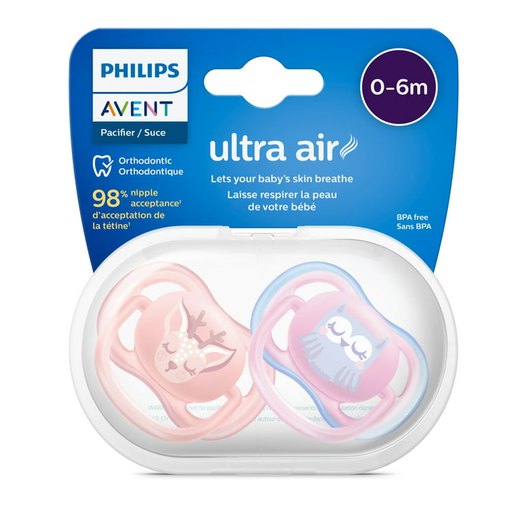 Sucettes Ultra Air - Fruit Girl 0-6 m - 2pcs de Philips AVENT
