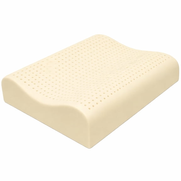 ORGANIC TEXTILES 100% Organic Contour Latex Pillow with Organic Cotton Cover - GOTS & GOLS Certified, Bed Pillow for Sleeping - (High Loft, Medium Firm) - Pack of 1