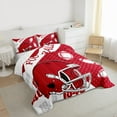thumbnail image 3 of Manfei Rugby Sport Queen Comforter Set,Football Sport Helmet Bedding Sets,Red White Bedding Comforter Set For Boy,Microfiber Bedroom Decor Reversible,3pcs, 3 of 8