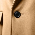 thumbnail image 6 of Nmnitkp Men's Solid Color Notched Lapel Single‑Breasted Mid‑Long Wool Blend Overcoat Long Sleeve Pocket Trench Coat for Fall Winter Business Casual Daily Street Outfits Khaki,XL, 6 of 9