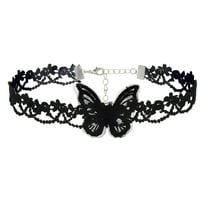 DESIGNICE Goth Accessories,Lace Butterfly Gothic Necklace,Polyester Black Choker Necklaces for Woman,For Women Halloween Daily Use,Style1