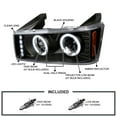 thumbnail image 3 of Spec-D Tuning Black Dual Angel Eyes Projector Headlights Compatible with 2004-2012 Chevy Colorado, GMC Canyon Left + Right Pair Headlamps Assembly, 3 of 5