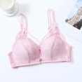 thumbnail image 4 of YWDJ Push up Bras for Women 2 Pack Front Close Lounge Bras Size Small No Wire Comfortable Bras Spaghetti Straps Half Cup Wrap Bras Padded Lace Bras Solid Sleep Bras Pink S, 4 of 9
