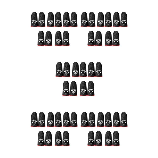 ZLight 5 Paires de Manchons de Doigts pour Jeux Mobiles, Anti-Empreintes, Résistants à l'Huile, Respirants, Ultrafins, Gants Portables, Rouges, 5 Ensembles