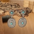 thumbnail image 2 of Nvzi Retro New Unique Design Style Dangle Drop Earrings for Women Ethnic Bohemian Vintage Jewelry （Blue）, 2 of 4